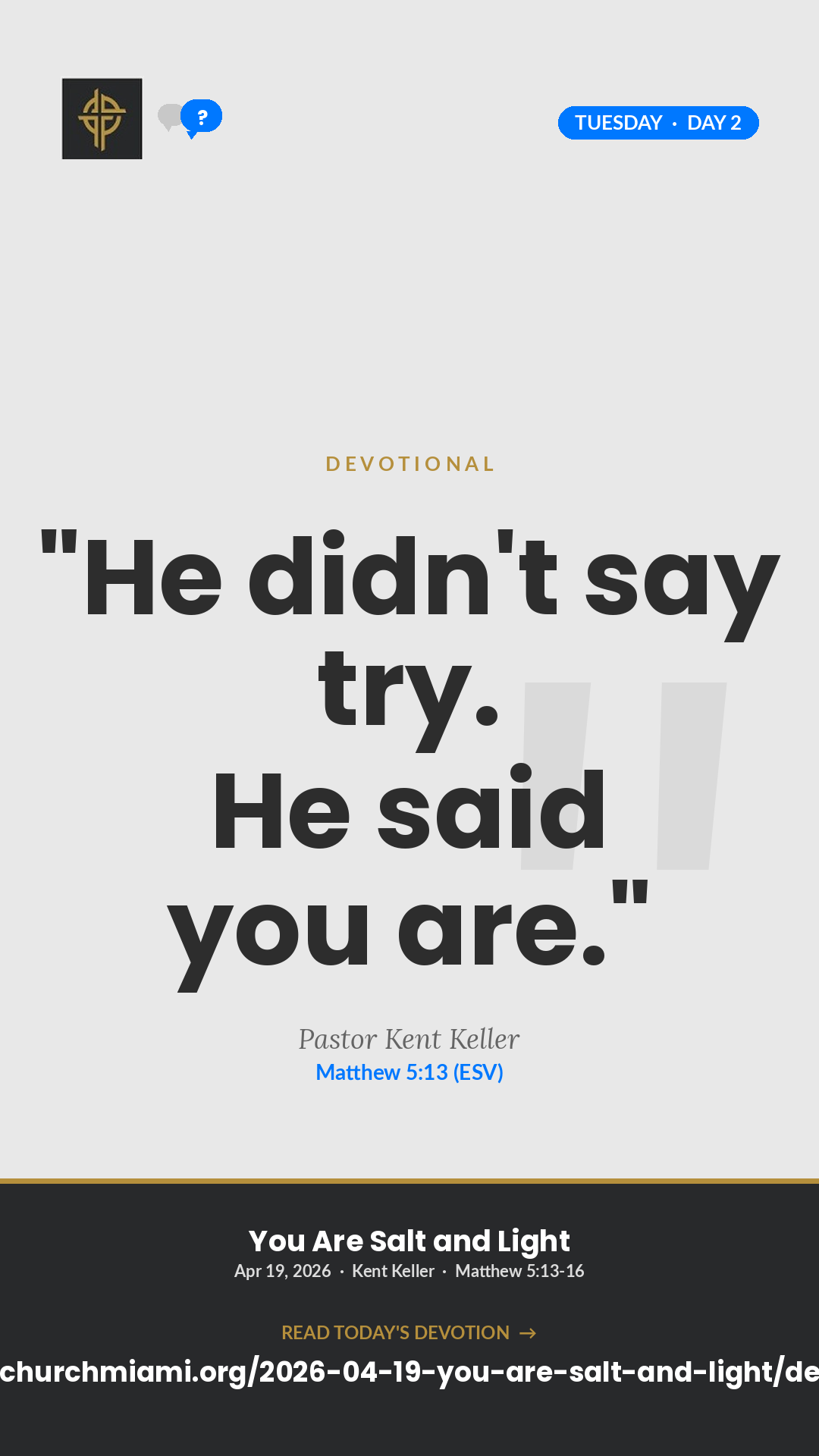 You ARE devotional card