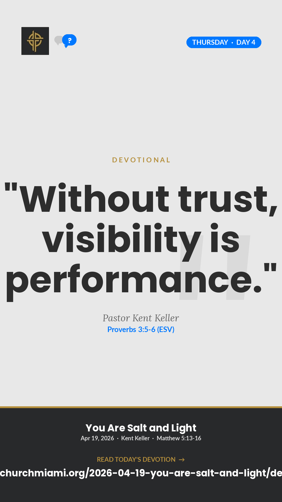 The Trust Underneath devotional card