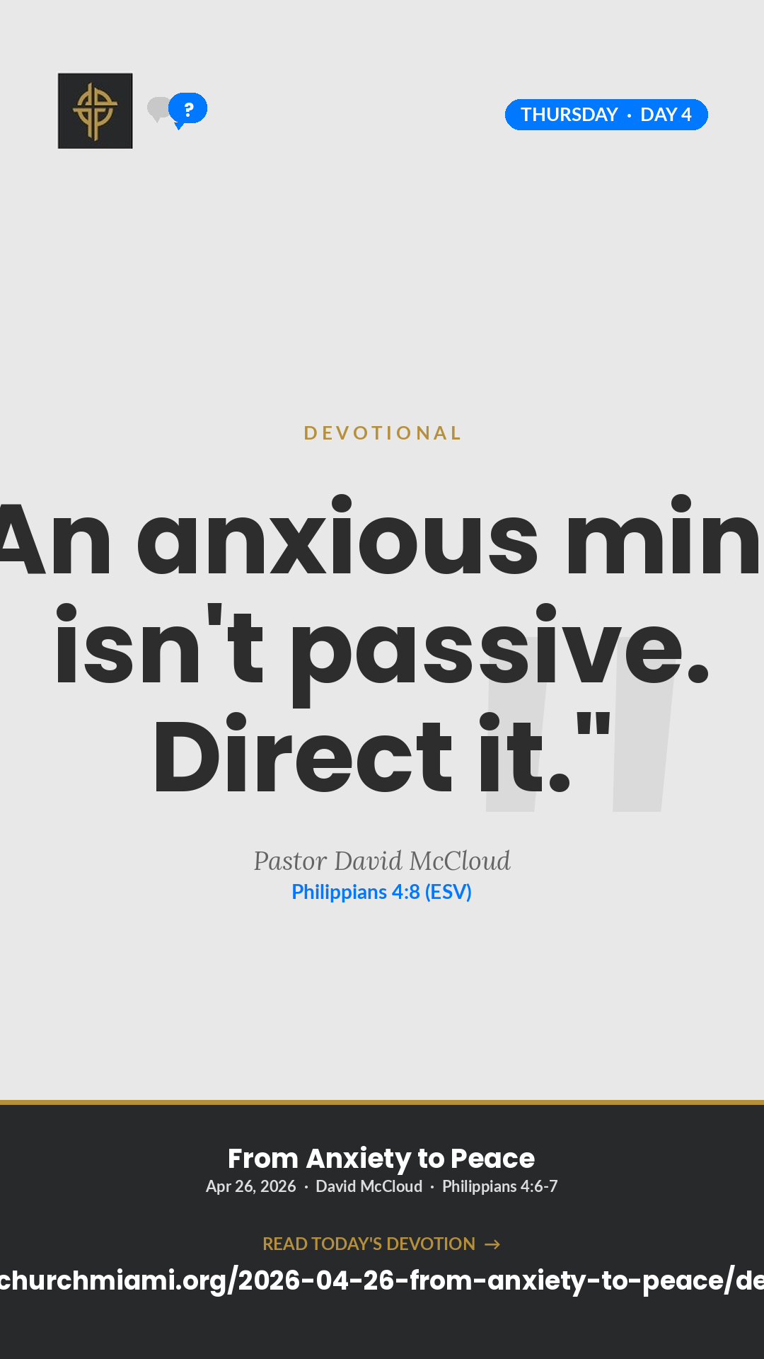 What You Set Your Mind On devotional card