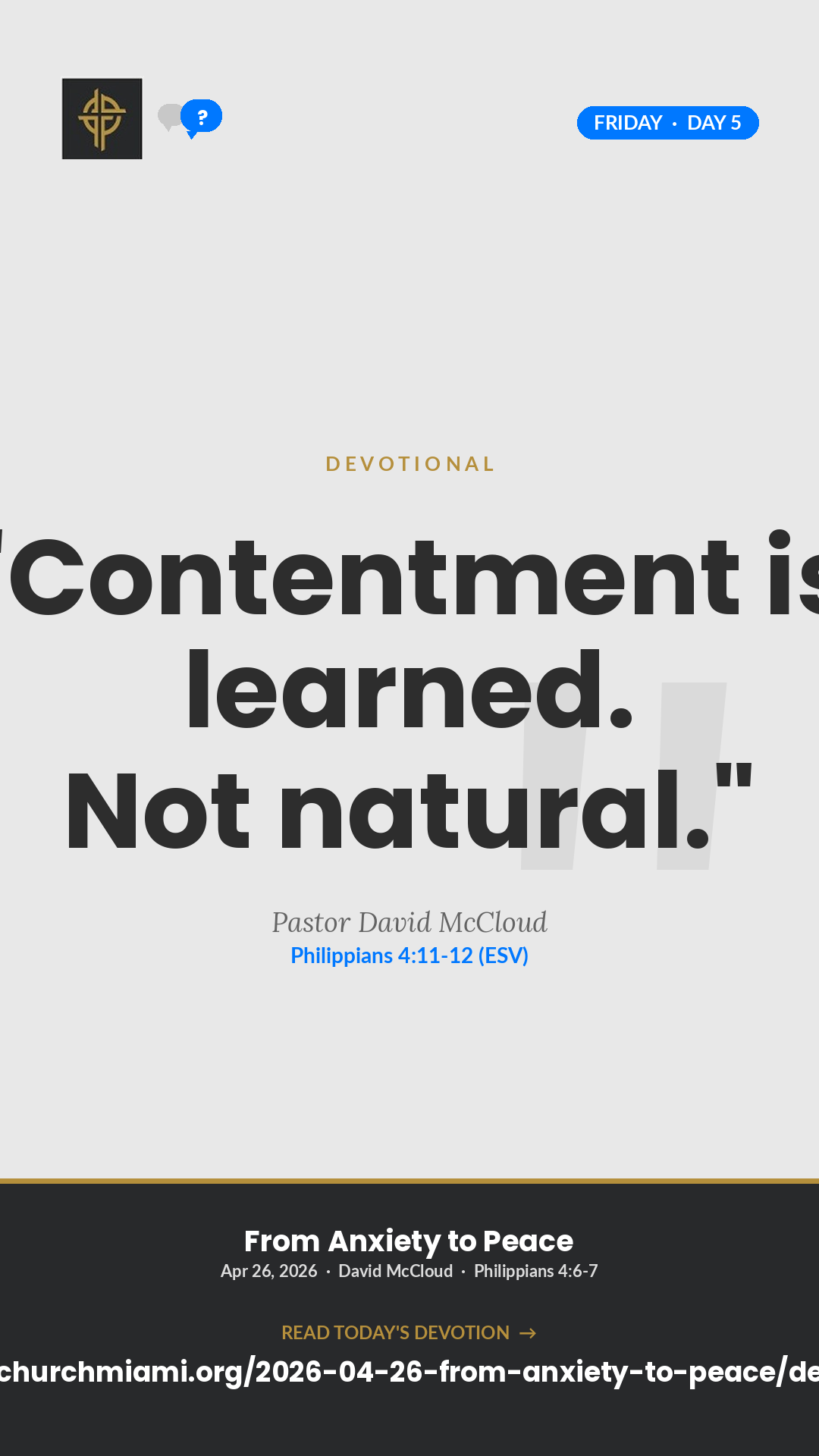 I Have Learned devotional card
