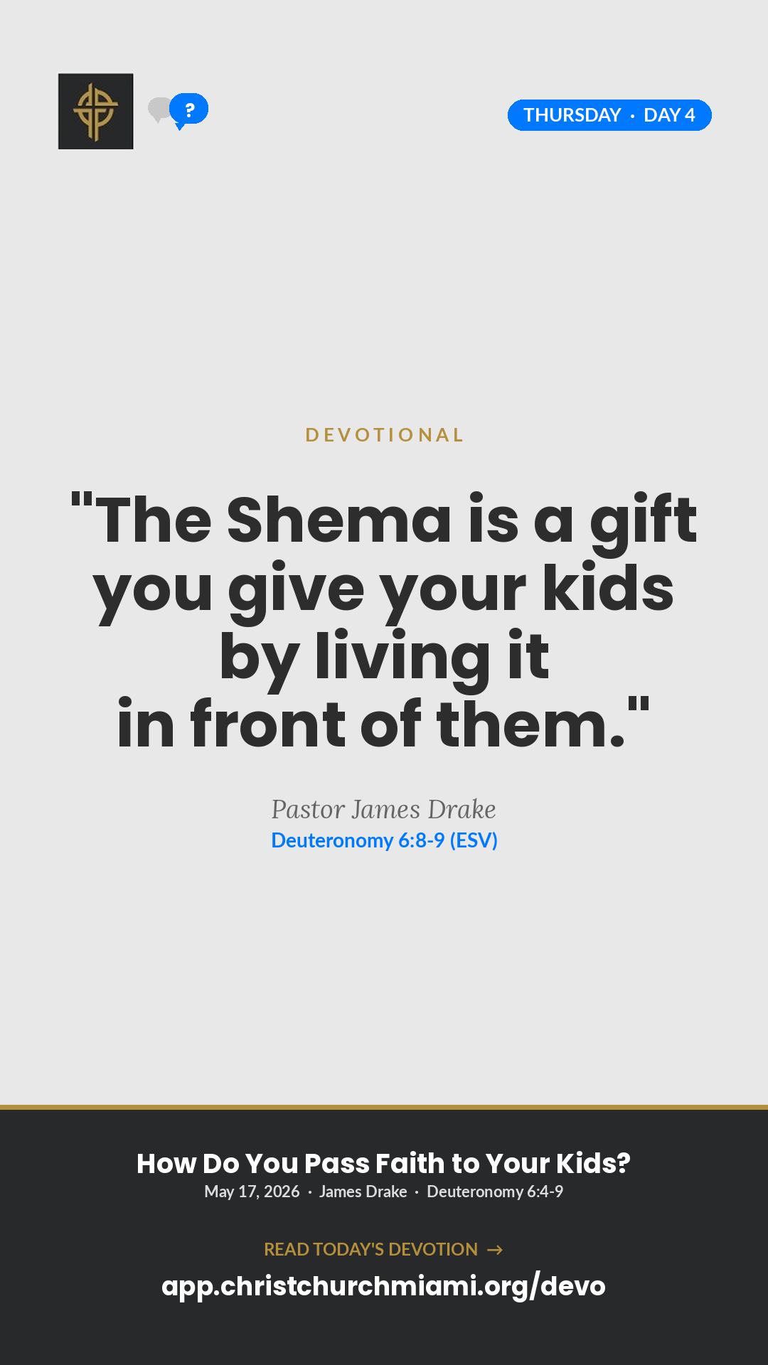 A Gift to Your Children devotional card