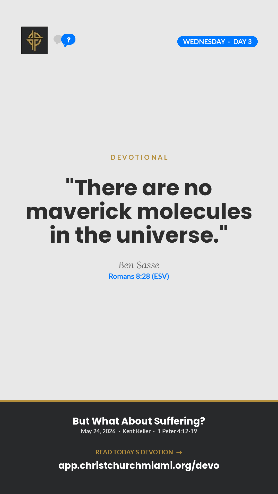 No Maverick Molecules devotional card