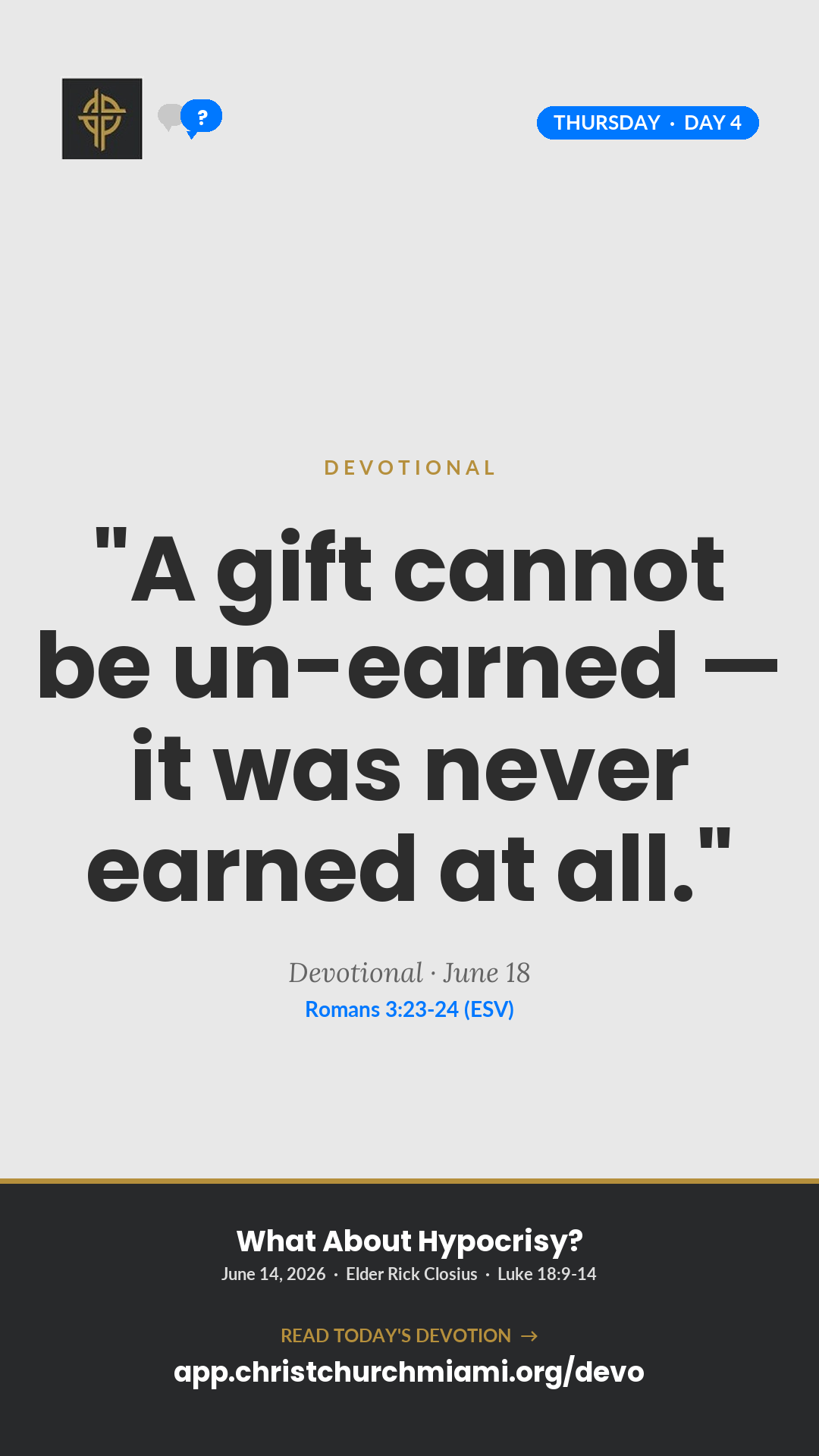 Justified as a Gift devotional card