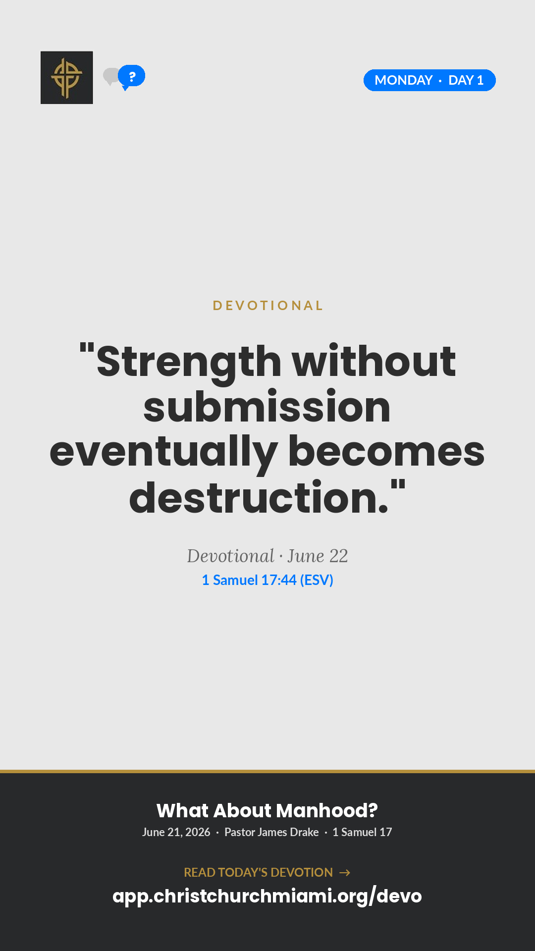 Strength Without Submission devotional card