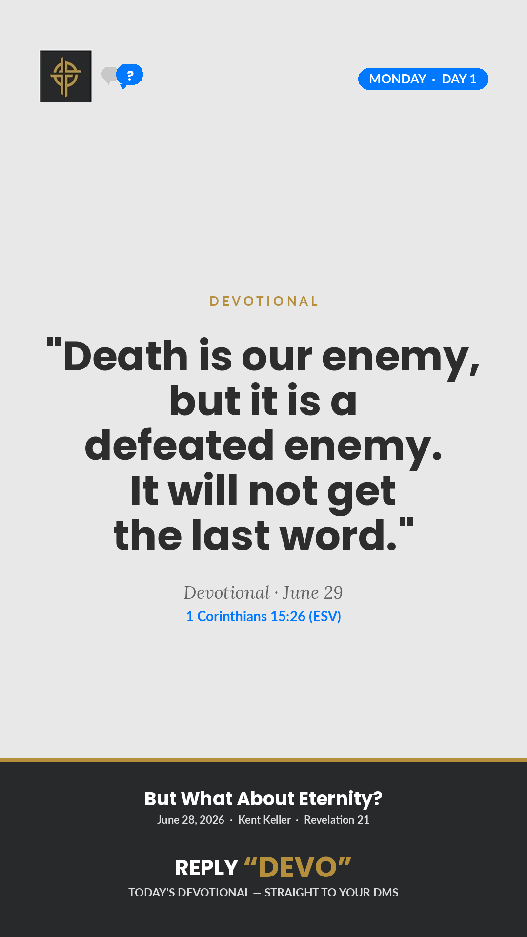 A Defeated Enemy devotional card