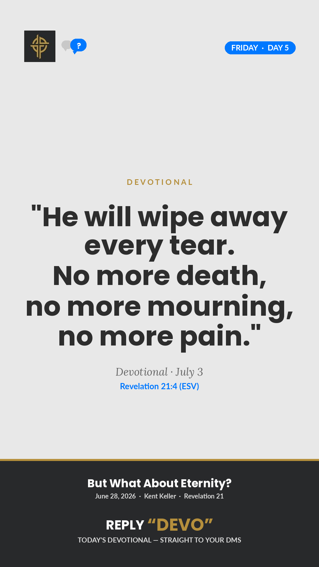 Every Tear Wiped Away devotional card