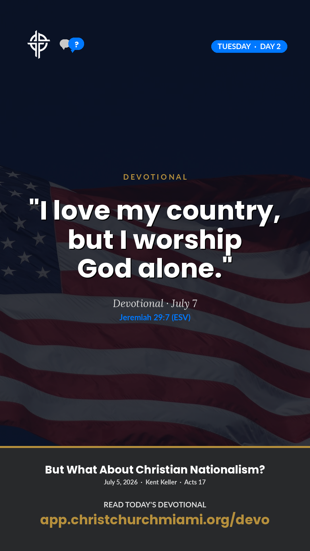 TUE devotional