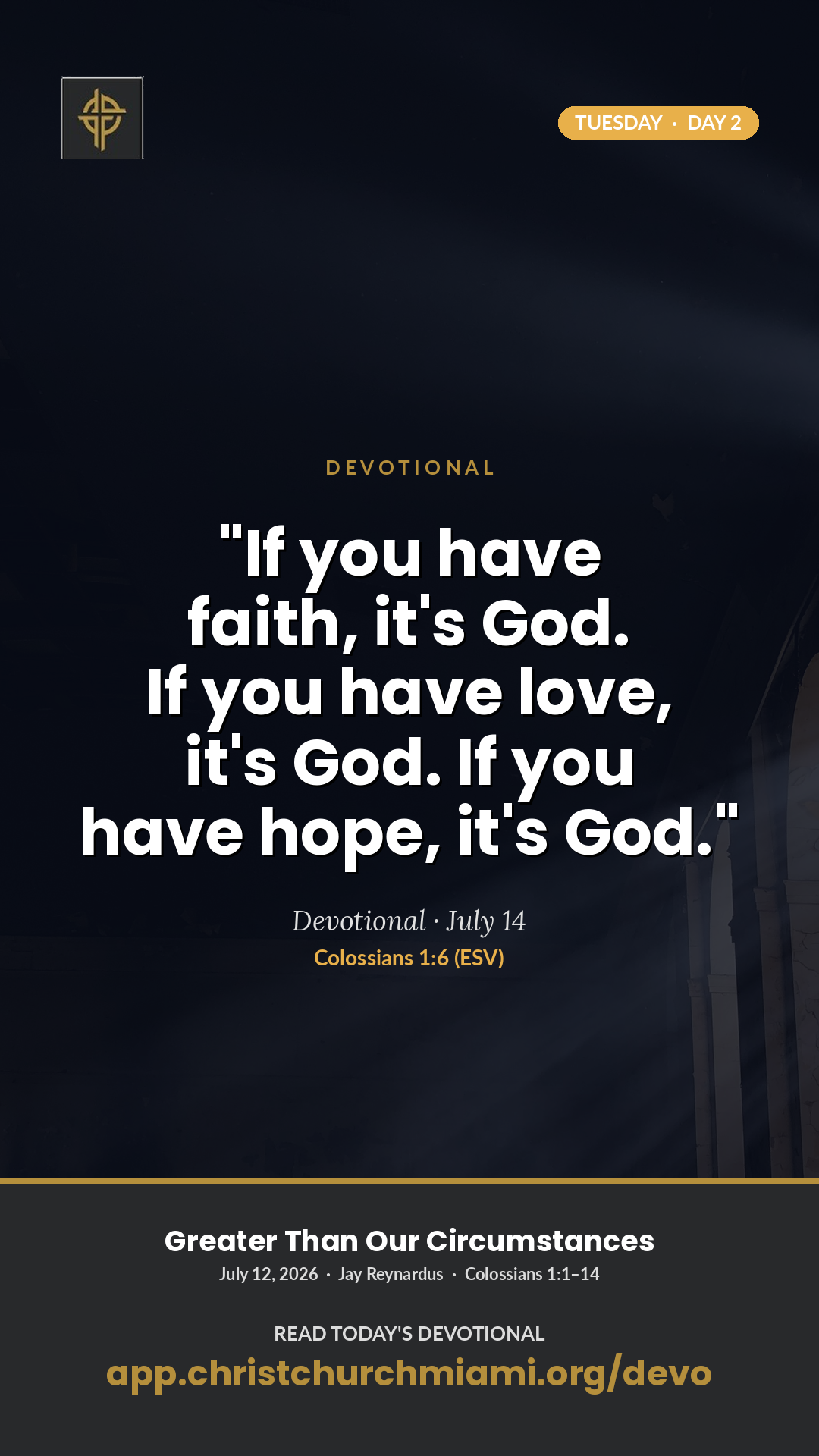 TUE devotional