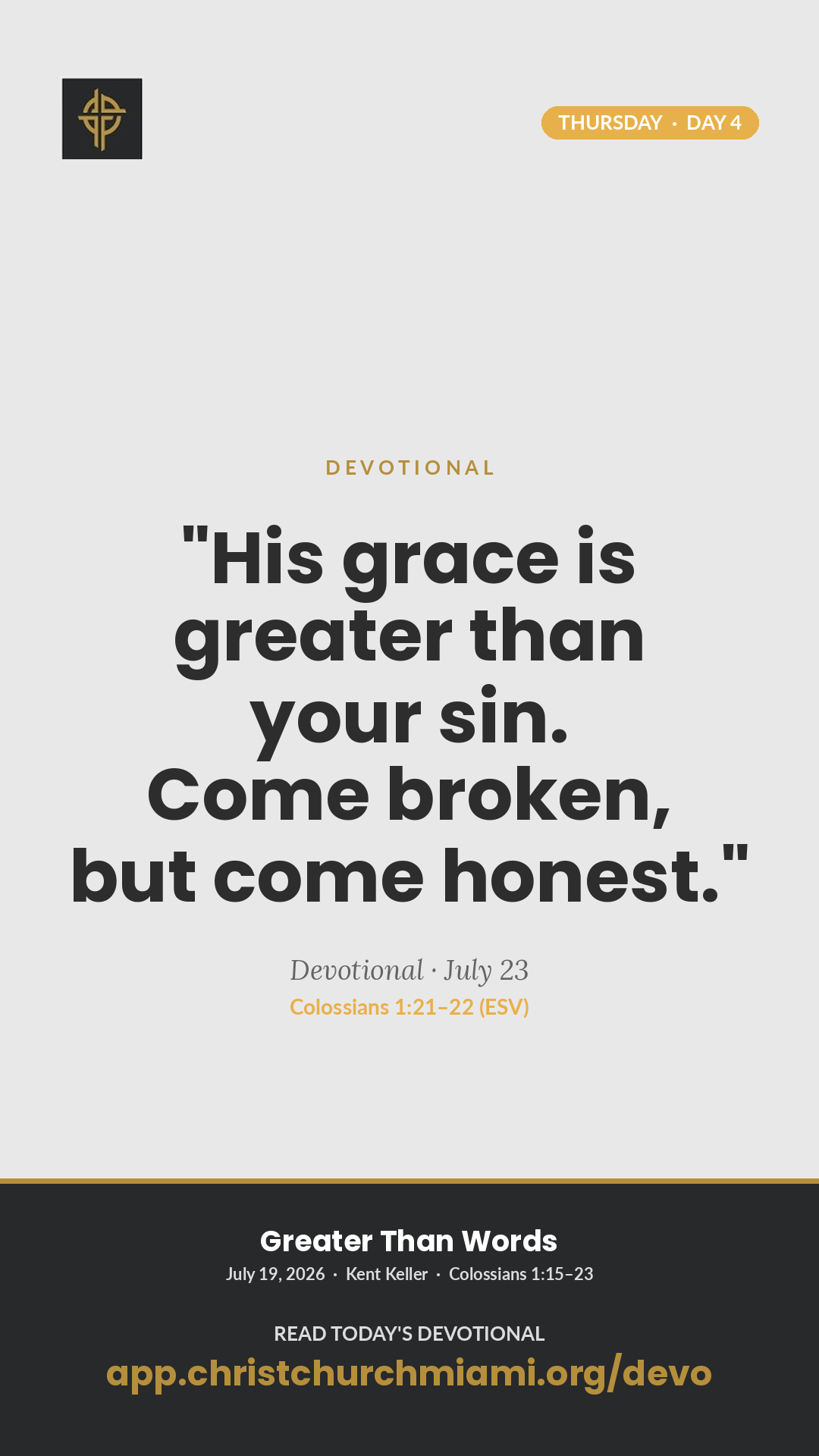 Greater Than Your Sin devotional card